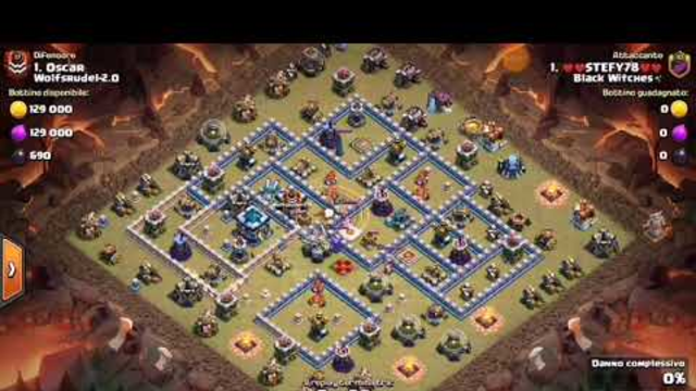 COC GREAT 3 STARS TH13 WAR ATTACK YEBO STRIKER STEFY78 FROM CLAN BLACK WITCHES