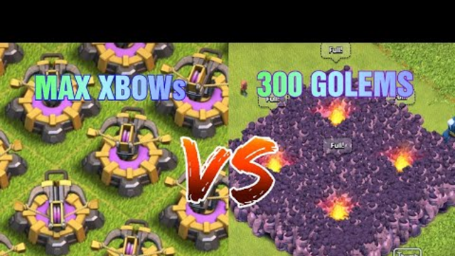 300 MAX GOLEMS vs MAX XBOWs | Clash Of Clans private server