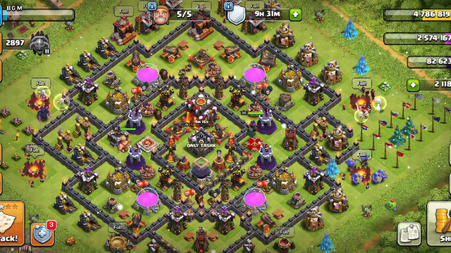 Playing clash of clan (COC)