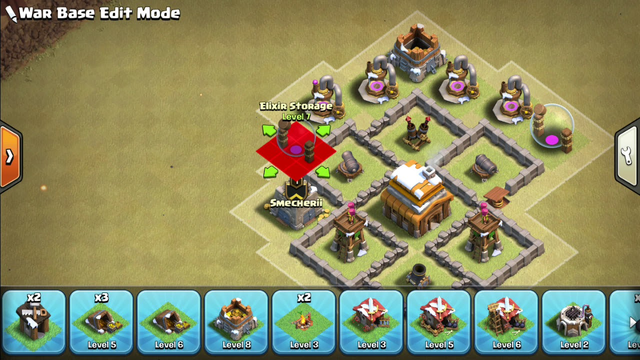 Clash of Clans Town Hall 4 Defense (COC TH4) BEST Farming Base Layout Defense Strategy