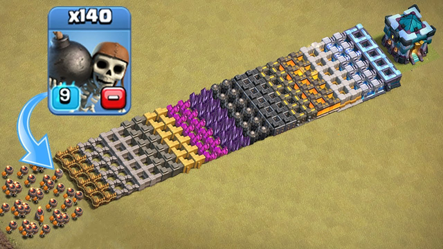 ALL LEVEL WALLS VS 140 MAX WALL BREAKERS | CLASH OF CLANS |