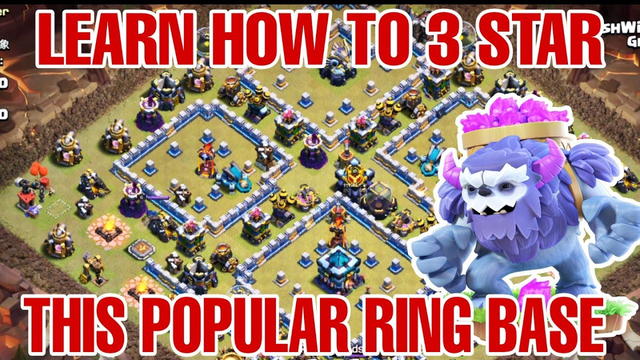 HOW TO 3 STAR TH13 POPULAR RING BASE | TH13 YETI QUAKE STRATEGY - Clash of Clans