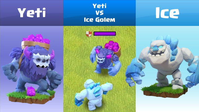 Every Level Yeti VS Every Level Ice Golem | Clash of Clans
