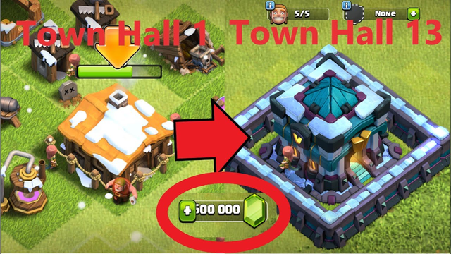 Clash of Clans Gemming from TH1 to TH13