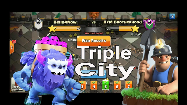 Clash of Clans CWL Day 5 Triple City Almost Perfect