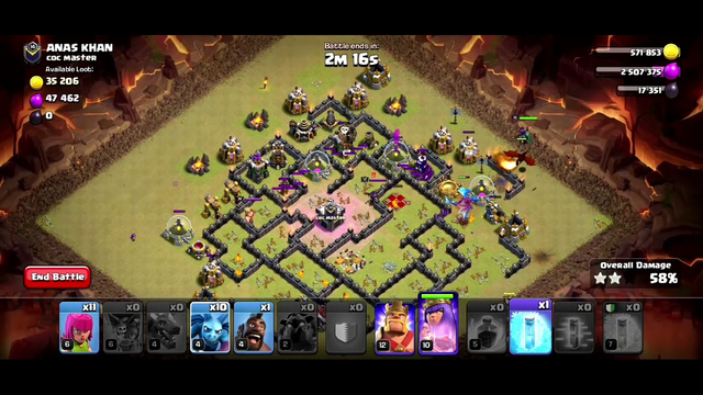 Th9: Best War Attacks Strategy Lava Loon + Queen Walk - Clash Of Clans