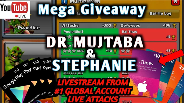 Clash of Clans live attacks with Dr Mujtaba & Stephanie with Mega Giveaway!