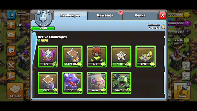 Clash of clans collecting rewards in Gems