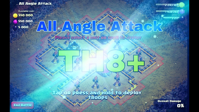 All Angle Attack walkthrough single player th8+ Clash of Clans