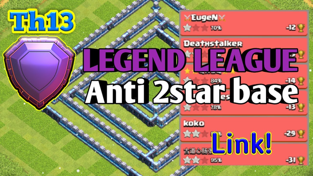 Th13 anti 2star legend league base difence replay with base link 2020! Clash of clans! Mylifegaming