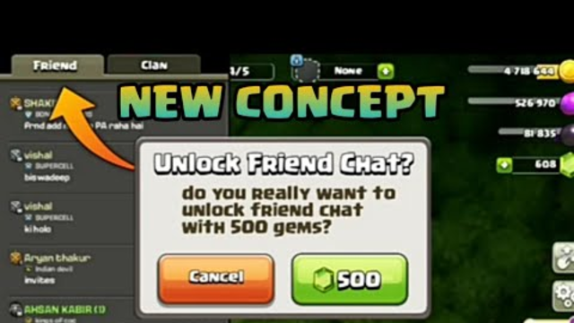 New Friends Chat Concept in clash of clans