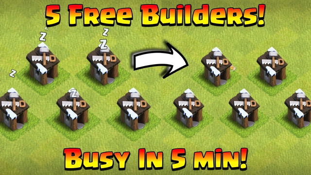 5 Free Builder Busy In Just 2 min - Clash of clans Insane Upgrade | Road to TH13 Max