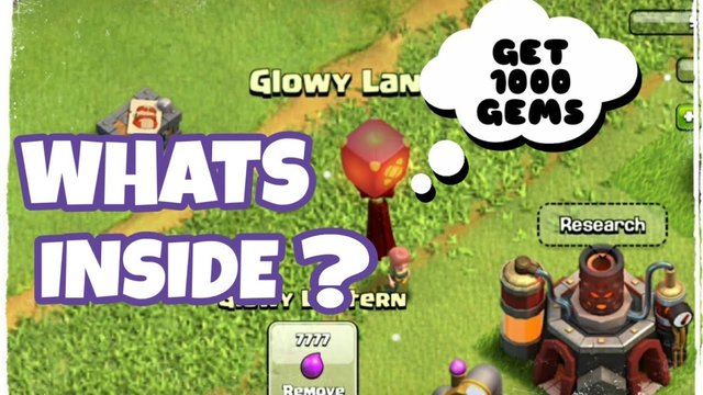 What is inside glowy lantern obstacle in clash of clans |Remove and get 1000gems -coc
