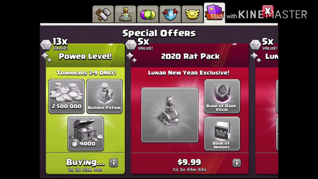 Buying 4000 gems for 2.99 usd in clash of clans